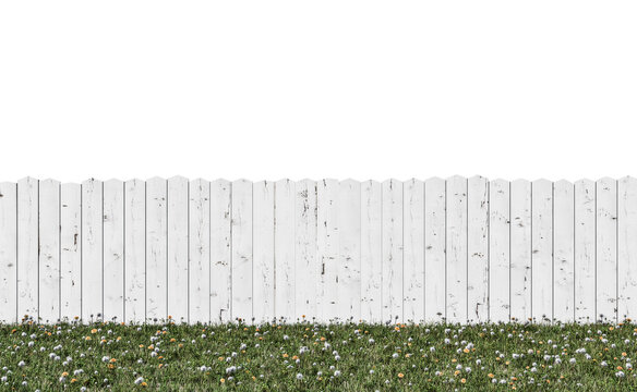 White Fence Isolated On White