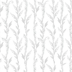 Seamless botanical pattern. Abstract hand drawing grass. Background. Texture.