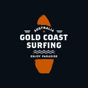 Surfing logo badge