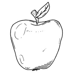 Apple icon. Vector apple with leaf.