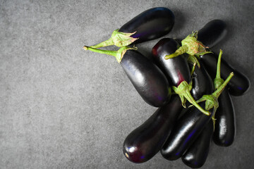 Eggplant on the table and place for text