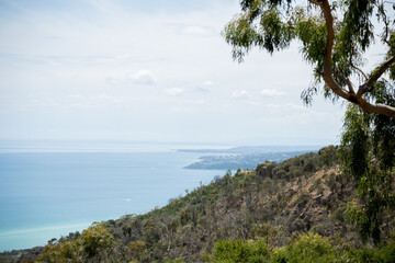 Fototapeta na wymiar View of Mornington Peninsula from Arthur's seat in Victoria, Australia 