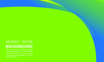 abstract background with curved gradient style with green and blue colors and suitable for poster banner