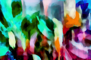bunte Farben fließen ineinander