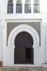 Details of arabic architecture in the old medina of Tangier.Morocco