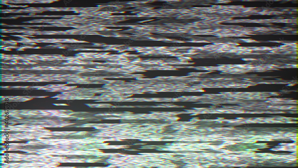 Poster glitch, pixel noise on the screen, computer generated. bad signal. video damage. 3d rendering a digi