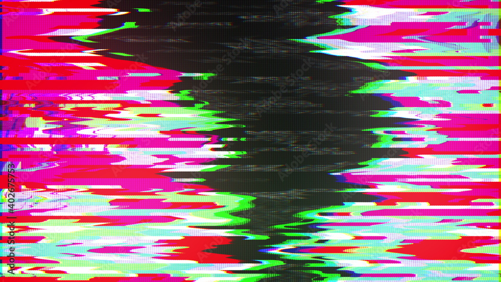 Poster glitch, pixel noise on the screen, computer generated. bad signal. video damage. 3d rendering a digi