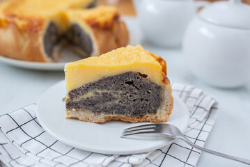 sweet home made Poppy Seed vanilla Cheesecake