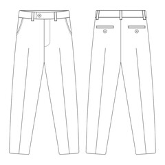 Template suit trouser pants vector illustration flat design outline clothing - obrazy, fototapety, plakaty