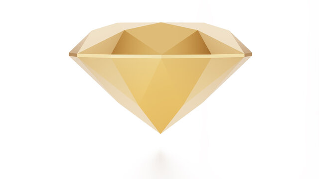 Diamond isolated on white with clipping path. 3d illustration, 3d rendering