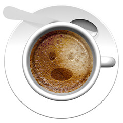 Tazza di caffè con disegnata emoticon.