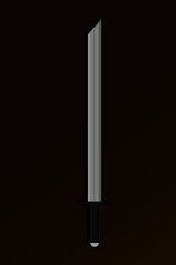 Cartoon ninja katana sword flat icon