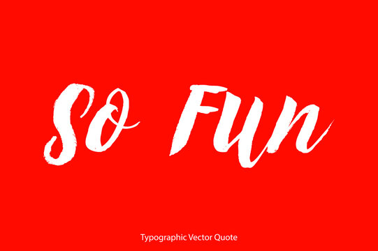 So Fun Handwritten Brush Typography White Text Positive Quote on Red Background