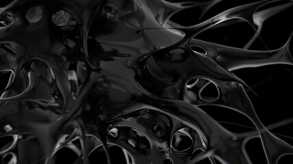 Abstract black backgroun. Splash burst liquid. Oil, petroleum, rock-oil
