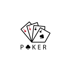 Poker logo illustration card design template vector