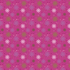 Seamless pattern with abstract snowflakes