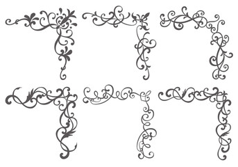 エレガントなコーナー飾り罫のセット