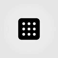 Dice icon isolated on white background.