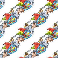 Colored seamless pattern. Cartoon style. Hand drawn. Vector illustration isolated on white background. For walpaper, poster, banner.