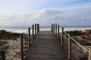 Fototapeta premium wooden walkway to the beach