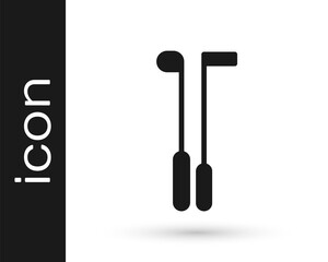 Grey Golf club icon isolated on white background. Vector Illustration.