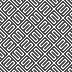 Abstract rhombuses seamless pattern. Modern stylish texture with monochrome trellis. Ornamental texture, striped elements. Vector monochrome background.