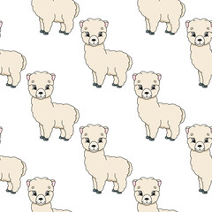 Color seamless pattern. Cartoon style. Bright design. For walpaper, poster, banner. Hand drawn. Vector illustration isolated on white background.