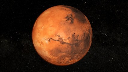 Mars red planet from space