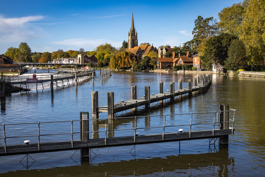 Marlow and the River Thames in the sunshine, England