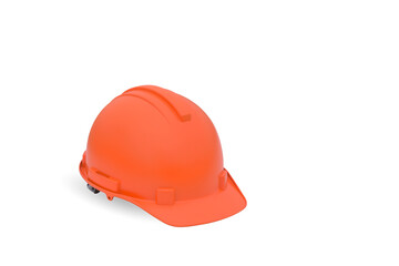 Fototapeta premium Orange hard hat safety helmet isolated on white background with clipping path.