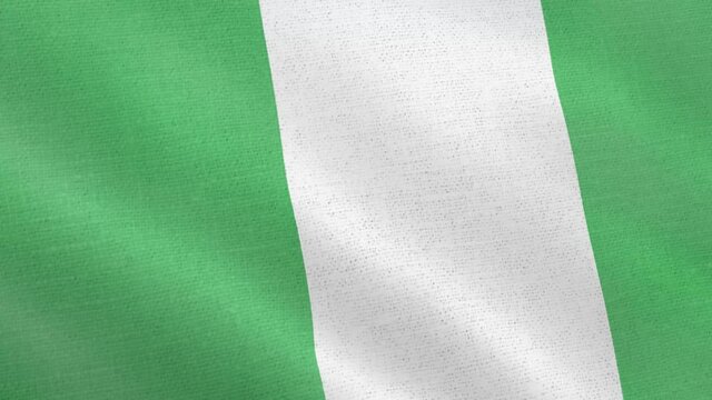 Nigeria flag wind blowing full frame background