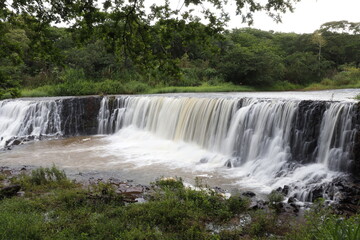 beautiful waterfall simulating a wedding veil