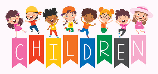 Happy Multi Ethnic Kids Playing Together