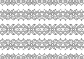 horizontal decorative stripes. black and white seamless pattern. linear ornament. tile. border, frame. lace. template, coloring, embroidery.