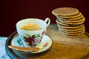 Dutch traditional cookies, stroopwafels, toffi, caramel cakes.
