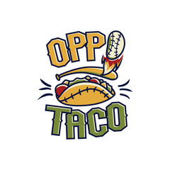 Cool Oppo Taco Baseball Sport Vector Illustration