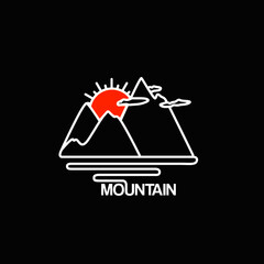 minimalist mountain icons. vector art