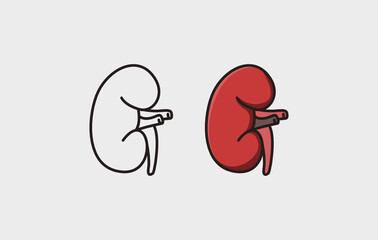 kidney modern vector art. for icon, symbol, clip art