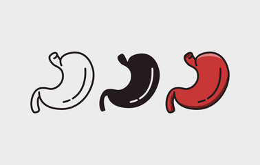 stomach modern vector art for icon, symbol, clip art