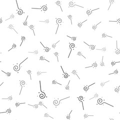 Black Magic staff icon isolated seamless pattern on white background. Magic wand, scepter, stick, rod. Vector.