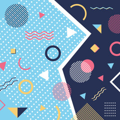 Obraz premium Abstract trendy pattern background geometric elements memphis style
