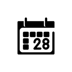 Calendar glyph line Icon. calendar and date vector illustration on white background