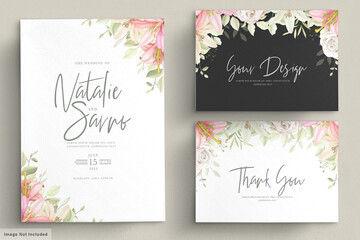 floral wedding card set 
