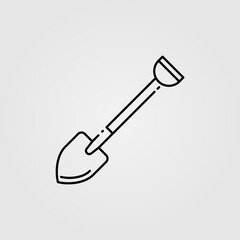 Shovel icon. Gardening concept, digging symbol. Web site page and mobile app design element.