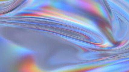 Obraz premium Abstract 3d rendering. Digital fabric. Sci-fi background. Holographic neon foil. Rainbow reflection.