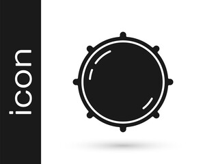 Black Dial knob level technology settings icon isolated on white background. Volume button, sound control, analog regulator. Vector.