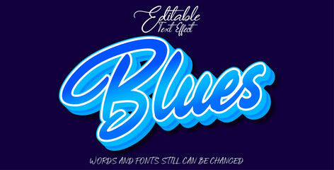 editable text effect blues