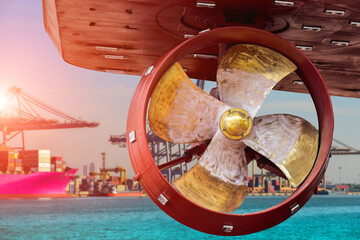 Propeller under reconstruction, Under the ship Big ship Under Repairing on dry dock in shipyard...