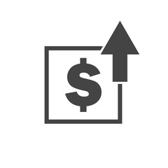 Income level growth vector icon on white isolated background.