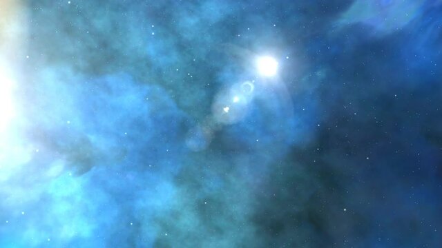 Space Universe With Stars And Galaxies Moving